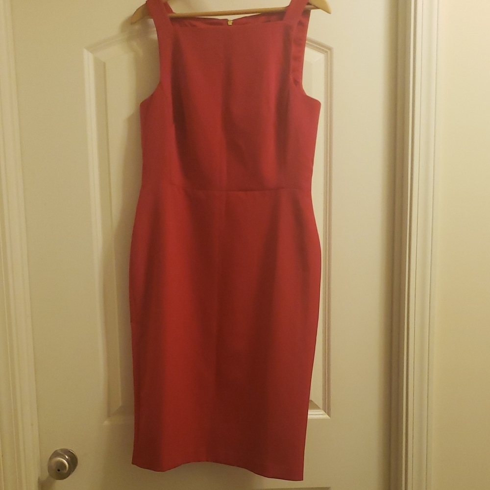 White House Black Market Red Sheath Midi Dress